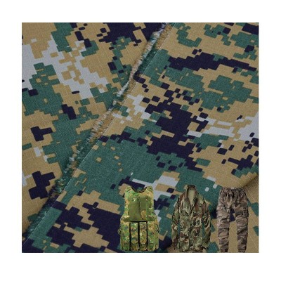 High Quality 50 Nylon 50 Cotton Ripstop Camouflage Printed Fabric Ripstop Nylon Cotton Fabric For Military Clothes Bag Tent